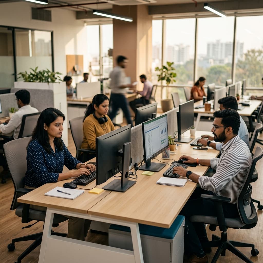 Diverse team of Indian professionals collaborating