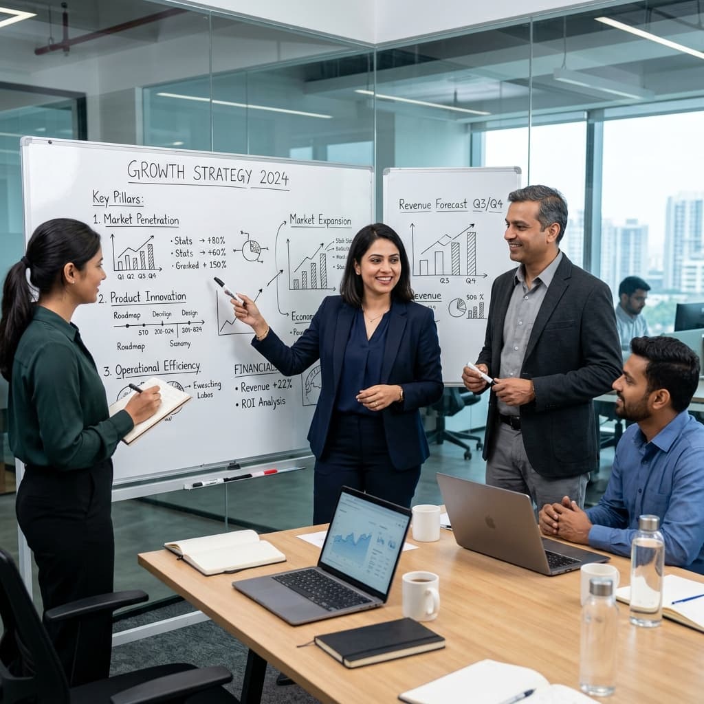 Indian Corporate Professionals discussing strategy